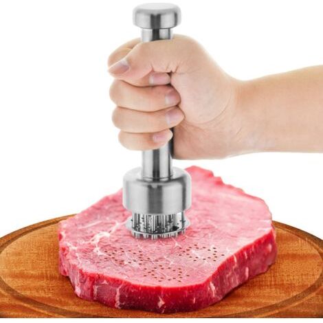 Applicable Attendrisseur de Viande en Acier Inoxydable, Marteau a Viande Manuel, Marteau a Steak, Ustensiles de Cuisine pour Attendrir Steak Poulet Poisson Boeuf (20cm) (1/5)