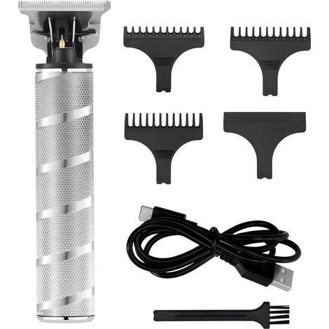 Tondeuse à cheveux pour hommes, tondeuse à barbe sans fil, rasoir électrique à lame en T, kit de soin (1/5)