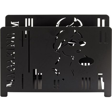 Porte-revues en métal coloris noir - longueur 37 x profondeur 12 x hauteur 26 cm (1/5)