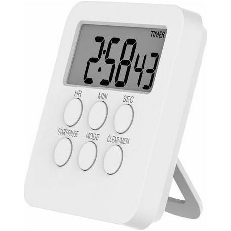 Horloge Numerique Minuteur Magnetique Cuisson Compte A Rebours Alarme 24 Heures Avec Le Mode De L'Ecran Lcd Mute Pour L'Etude De Bureau Des Sports De Classe Bibliotheque (1/5)