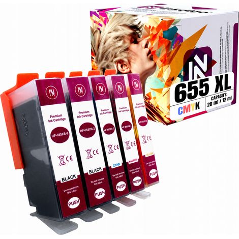 Encre Inkdigo 655 XL compatible avec HP DeskJet InkAdvantage3525 certifiée TÜV (1/5)