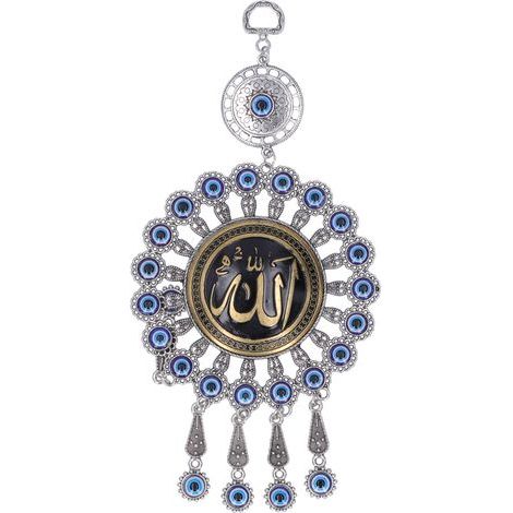 Metal Unique Wall Hanging Ornament Blue Eye Shaped Pendant Decoration for Home Office (1/5)