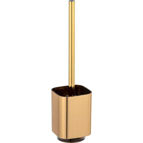 Portascopino WC in plastica color oro satinato e nero Lumina (1/3)