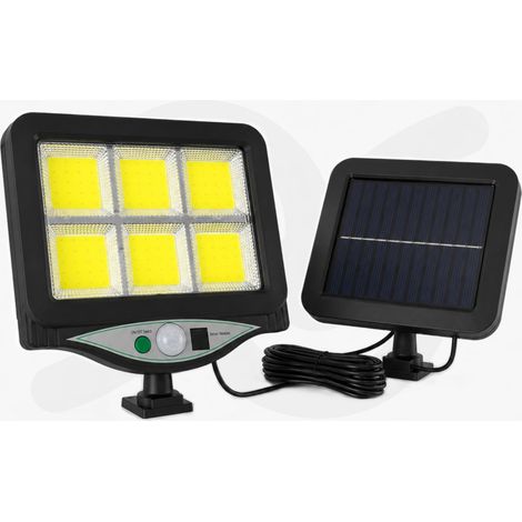 Faro LED Solare con Sensore di Movimento e Telecomando, Lampada da Esterno Ricarica Solare con Pannello (1/4)