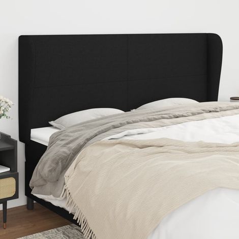 Kopfteil mit Ohren Schwarz 183x23x118/128 cm Stoff (1/5)