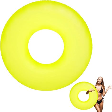 Bouée Adulte Jaune Bouée Géante 91cm pour 12+ Ans, Gonflable Inflateable pour Piscine, Bouée Gonflable de Tube, Anneau de Natation, Radeau Gonflable, Décoration pour Fête Plage Partie Jeux Vacances (1/5)