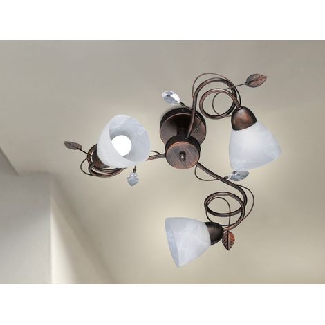 3-flammige LED Deckenleuchte mit Kristall & Blätter Deko Ø 61cm (1/4)