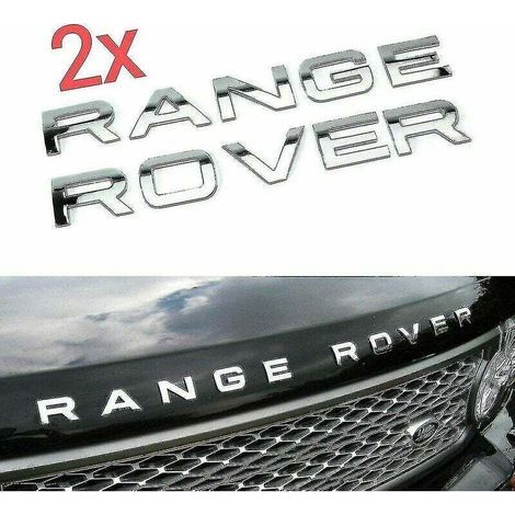 Verchromtes Range Rover Frontgrill-Emblem, Motorhauben- und Heckklappen-Schriftzug-Emblem (2er-Pack) (1/5)