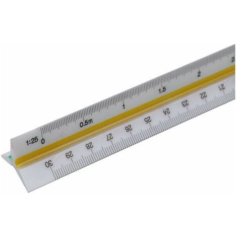 Règle triangulaire 30cm – 6 échelles métriques – Plastique robuste – Marquage clair pour mesures précises – Sillons colorés pour identification (1/3)