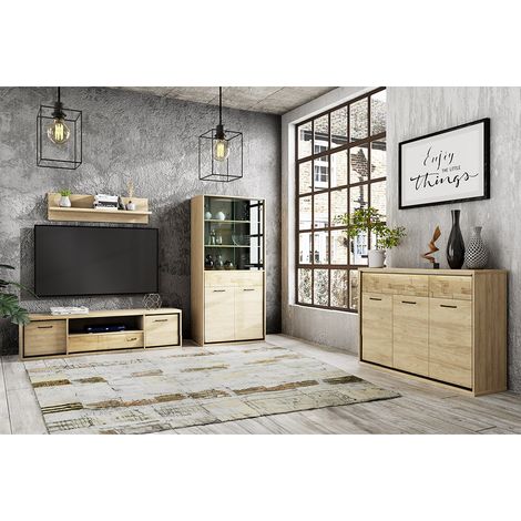 Wohnzimmermöbel Set 4-teilig modern in Eiche MEGARA-161 (1/5)