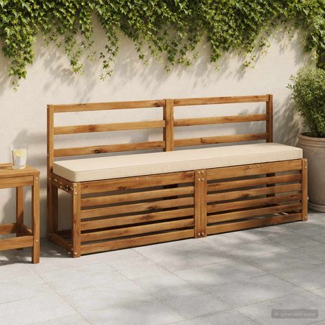 vidaXL Cojines para banco de 2 piezas VUGHT 2 pcs 100% Poliéster Crema (1/5)