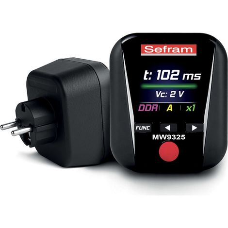 Contrôleur de prise de courant et mesureur de boucle de terre – Multimètre CAT III 600V – Affichage bicolore – Testeur de disjoncteur 30mA – Sefram