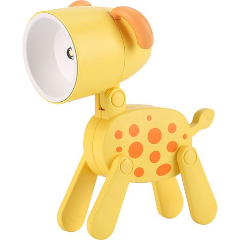 Mini veilleuse chien, lampe de table miniature créative pour animaux de compagnie, lampe de bureau LED mignonne avec animaux de dessin animé, veilleuse chiot réglable, jaune