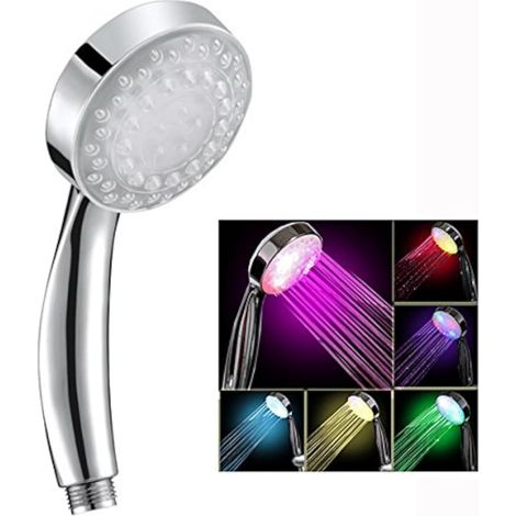LED-Duschkopf mit Farbwechsel, LED-Duschkopf für Badezimmer, 7 Farben, automatischer Farbwechsel, LED-Licht, Handbrause