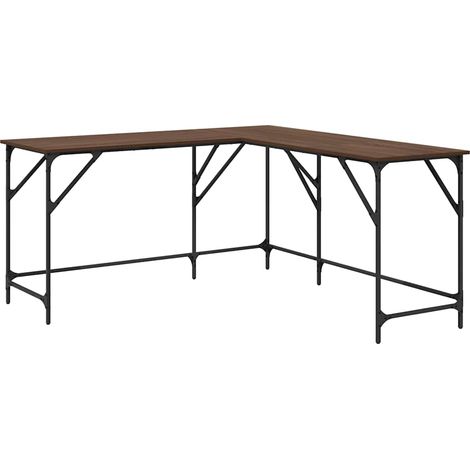 Maison Exclusive - Schreibtisch Braun Eichen-Optik 149x149x75 cm