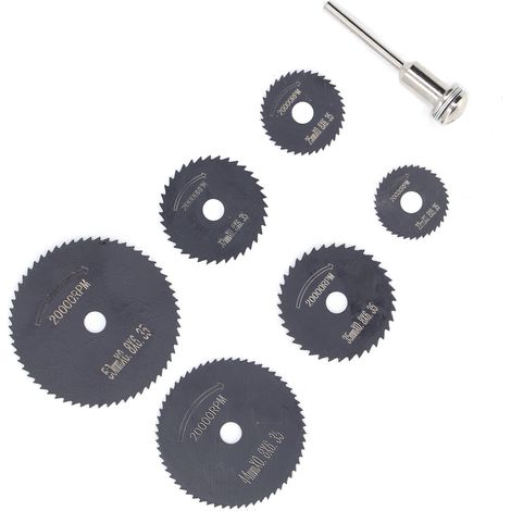 HSS-Kreissägeblätter (Hochgeschwindigkeitsstahl), Trennscheiben für Bohrmaschinen mit 3-mm-Schaft, 6er-Packung (1/5)