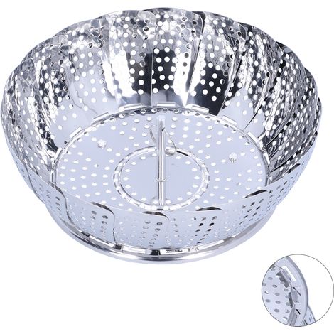 Panier vapeur multifonction en acier inoxydable pliable, accessoire de cuisine (1/5)