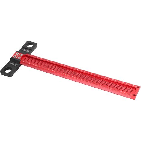 Aluminium-T-Markierungslineal, Präzisions-Lochmarkierungswerkzeug, verschleißfeste Vorrichtung für die Holzbearbeitung, T-förmiger Anreißer, 30 cm. (1/5)