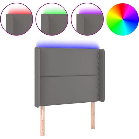 Maison Exclusive - Testiera a LED Grigio 103x16x118/128cm in Similpelle