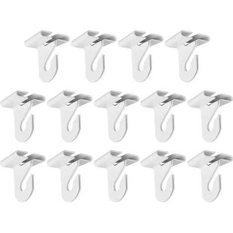 14 Paire Crochets Plafond Suspendu 1" L Largeur Pour Rail T Blanc  Clip Métallique, Plafond Suspendu, Pour Suspendre Plantes (1/5)
