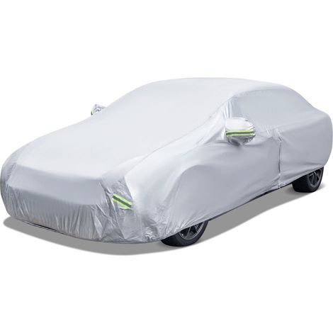 Funda impermeable para coche 455 x 165 x 115 cm práctica y resistente a la intemperie moderna aluminio plateado 200012178