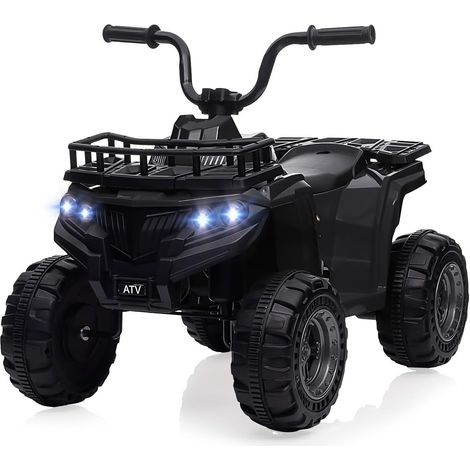 Lunsy – Voiture électrique pour enfant 12V – Télécommande, lumières LED, ceintures de sécurité – Conduite extérieure, 2 à 6 ans, noir (1/5)