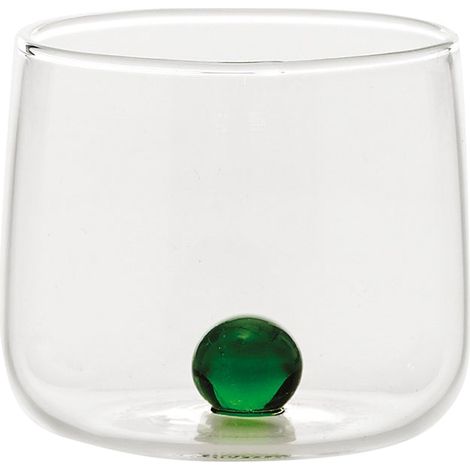 Bilia Tumbler Junior set 6 bicchieri piccoli per liquori e amari in vetro borosilicato lavorato a mano colore Verde design elegante e raffinato
