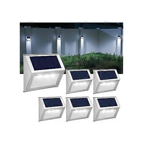 [Kaltweiß] Solarleuchten für den Außenbereich, Edelstahl-Solar-Gartenleuchten, wasserdichte Dekorationsleuchten für Zaun, Garten, Treppe, Weg, Terrasse, Veranda, Hof