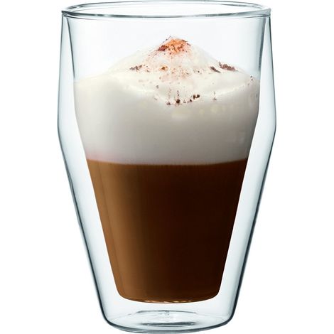 Set de 2 Verres Double Paroi Empilable Verre Transparent 0,35 L (1/3)