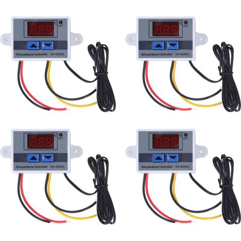4pcs Contrôleur de température Affichage numérique Tempéteur de température ‑50 ℃ à 110 ℃ 110‑220V 1500W (1/5)