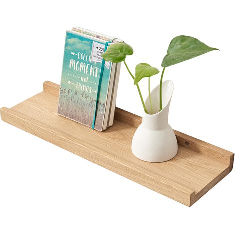 Étagère Murale, 40cm Étagère Flottante en Bois de chêne Massif, Rustique Etagere Bois pour Salon, Cuisine, Chambre, Salle de Bain (1/5)