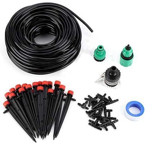 Tuyau Goutte à Goutte 4/7, Micro Irrigation Goutte à Goutte Kit Arrosage Automatique, Kit Irrigation Goutte à Goutte pour Jardin, Pelouse Plante Paysage Potager et Serre, 25M (1/5)