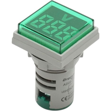 Indicatore digitale voltmetro a LED verde 50-500V AC Ø 22mm Breckner Germany (1/4)