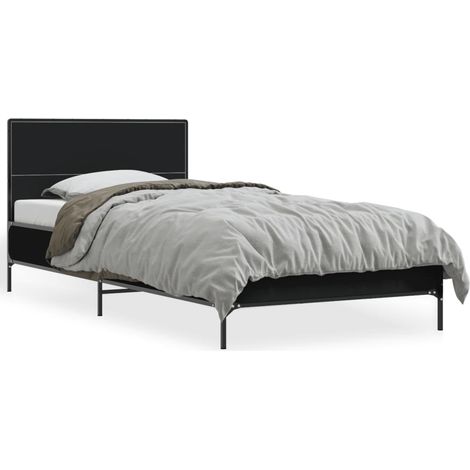 Maison Exclusive - Giroletto Nero 90x200 cm in Legno Multistrato e Metallo (1/5)