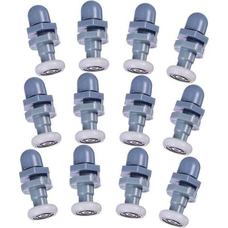 juego de poleas de repuesto, accesorios de baño, ruedas de nailon para puertas, 12 piezas - Crezuo