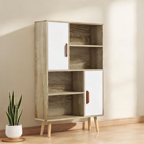 Meuble de rangement de bureau chêne en bois 80 x 235 x 123 cm (1/5)