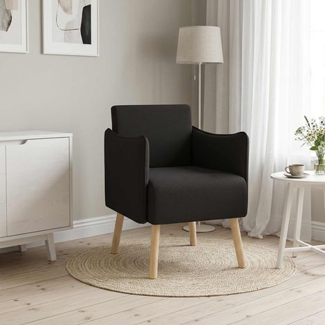 vidaXL Butaca decorativa Negro Terciopelo granulado (1/5)