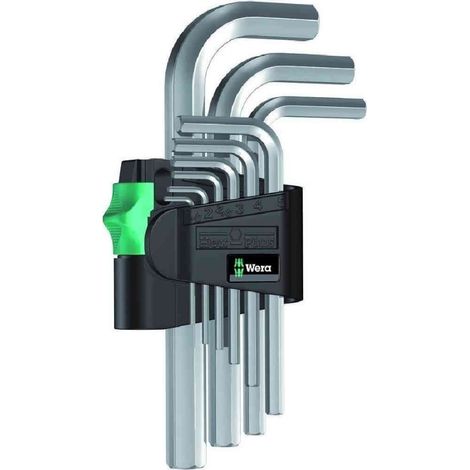 Wera 021406 950/9 SM 9 Piece Metric Hexagon Key Set 1.5-10mm