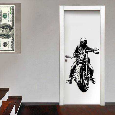 BIKER - Adesivo murale wall sticker in vinile 55x90 cm - Colore: nero (1/2)