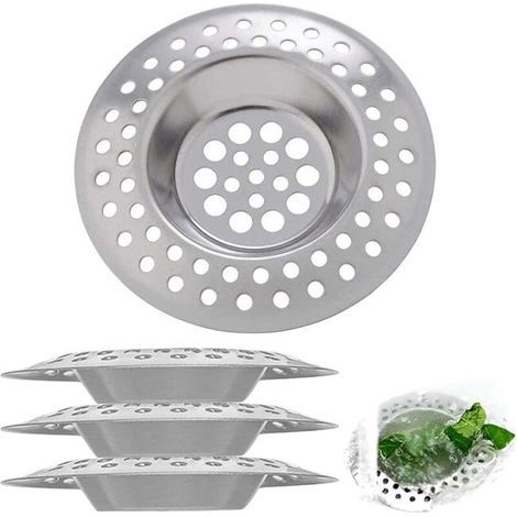 4-Piece Kitchen Sink Strainer Set, Stainless Steel Sink Filter, Kitchen Sink Grid, Filter Sieve, 73438mm (1/5)