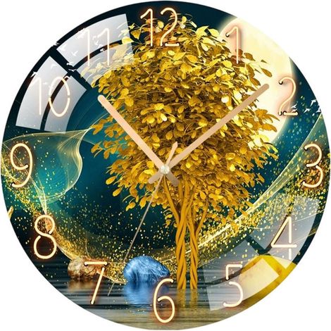 Horloge Murale Design pour la Maison - Silencieuse à Quartz - Décoration de Chambre - Accroche sans Clou
