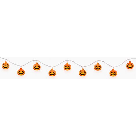 Guirlande lumineuse citrouille Halloween , 3m 20 LED, boîtier à piles 2 piles, mode fixe et clignotant, décoration fête Halloween orange (1/5)