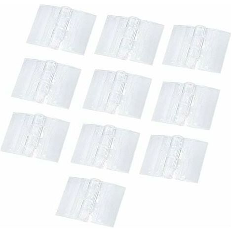 Pack of 10 Clear Acrylic Folding Hinges Clear Plastic Perspex Hinges 25 x 33mm (1/5)