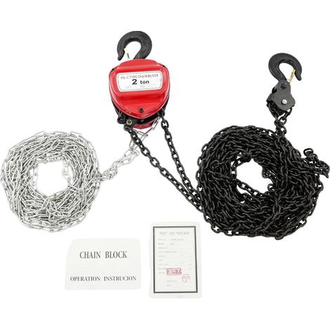 Treuil Manuel, Capacité de Charge de 4409,25 lbs, Construction Durable, Rouge (1/2)