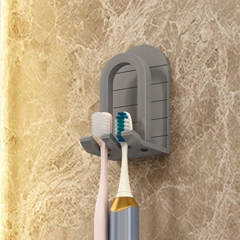 Multifunktionaler Zahnbürstenhalter, Abtropfschale für Gurgelbecher, Wandmontierte Zahnbürstenablage, Platzsparender Halter für Zahnbürste und Zahnbürstenbecher, Badezimmeraccessoires