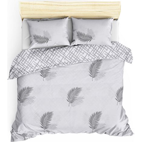 Funda nórdica, funda nórdica, ropa de cama Set Gris Blanco (1/5)