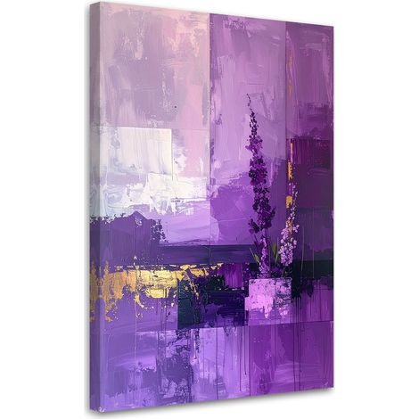 Cuadro en Lienzo Abstracción púrpura con luz brillante y detalles dorados 20x30 (1/5)