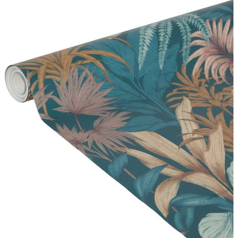 Papel pintado preencolado con motivo tropical Mell, 53 x 1000 cm - Atmosphera créateur d'intérieur (1/2)
