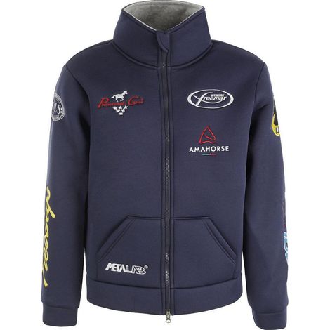 M, Blu Navy: Giacca western unisex multilogo con interno in pile