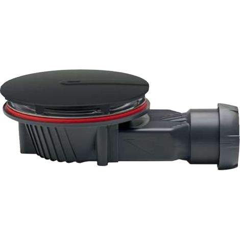 Wirquin Pro – Bonde de douche Ø90 horizontale slim+ extra-plate 40mm – Dôme ABS noir Ø118mm – Débit 34 L/m pour chantiers humides (1/3)